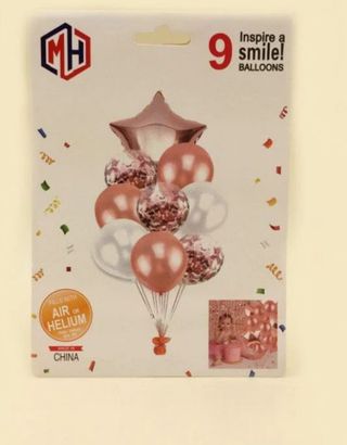 Kit de ballons décoratifs rose – 9 pièces