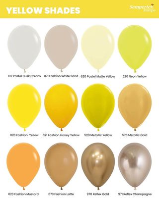 Ballons Latex Jaunes – Différentes Teintes