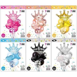 Kit Ballons Couronne – 7 Pièces (Couleurs au choix)