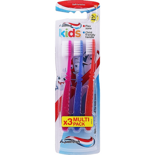 AQUAFRESH Kids Toothbrush 3-Pack, 2-7 Years
