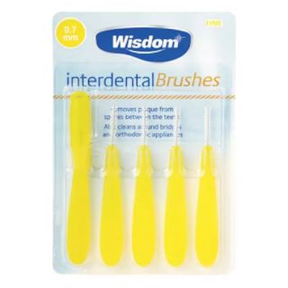 Wisdom Interdental Brushes Fine 0.7mm Yellow, 5 Pack
