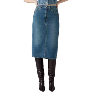 Levi'S hr back slit skirt med indigo - worn in faldas mujer  29