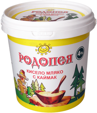 Кисело краве мляко фермeрско с каймак (1000г)