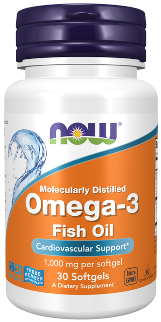NOW Omega 3 Fish Oil (1000mg), 100 Softgels