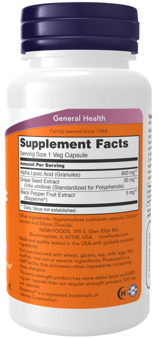 NOW Alpha Lipoic Acid 250mg 60 caps