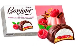 Десерт Конті Бонжур зі смаком Пана-коти та малини 232г к/у