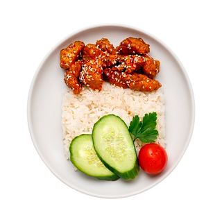 Филе курицы в кисло-сладком соусе с рисом
