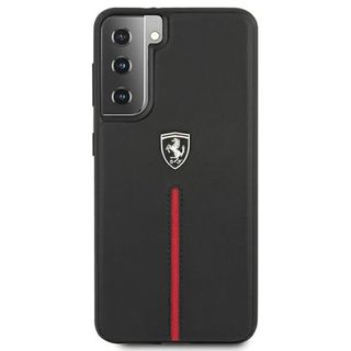 Etui Samsung S21 G991 Ferrari Hard Case Off Track Leather Nylon Stripe Czarny Feosihcs21sbk