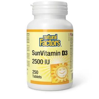 Natural Factors SunVitamin D3 Tablets 2500 IU, 250 Count
