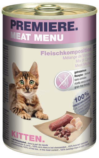 Zestaw promocyjny 6 szt. - 20% Premiere Meat Menu Kitten Kompozycja mięsna 400g