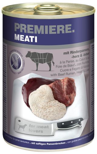 Zestaw promocyjny 6 szt. - 20% Premiere Meati żwacze, serca, wątroba pusz 400g