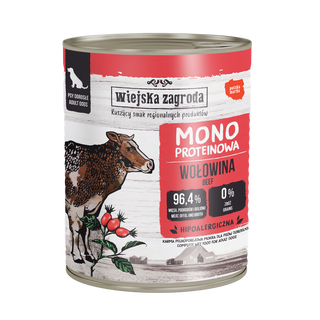 Zestaw promocyjny 6 szt. - 20% Wiejska Zagroda Monoproteina Wołowina Adult 800g