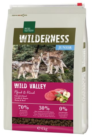 Zestaw promocyjny 2 szt. - 25% Real Nature Wilderness Wild Valley Junior 4kg