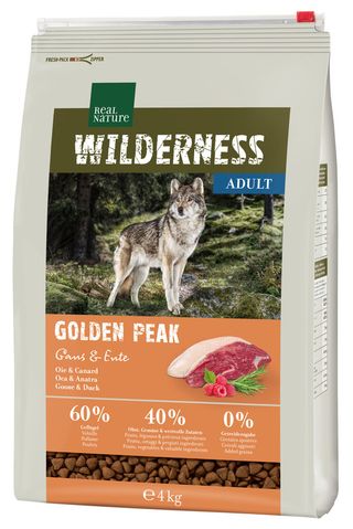 Zestaw promocyjny 2 szt. - 25% Real Nature Wilderness adult Golden Peak gęś, kaczka 4kg