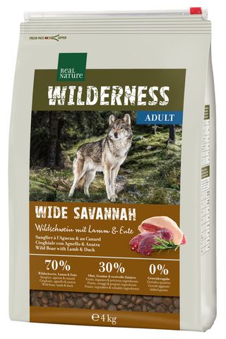Zestaw promocyjny 2 szt. - 25% Real Nature Wilderness Adult WIDE SAVANNAH 4kg
