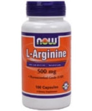 NOW L-Arginine 500мг. 100 капсули