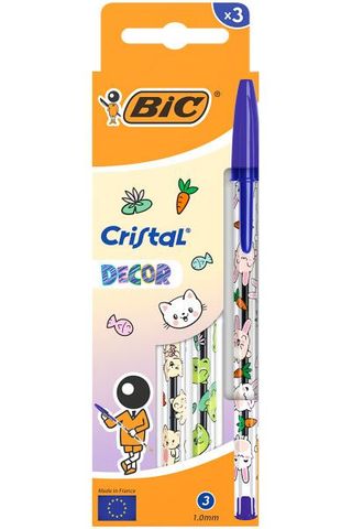 3 BOLIGRAFOS CRISTAL KAWAII AZUL 10
