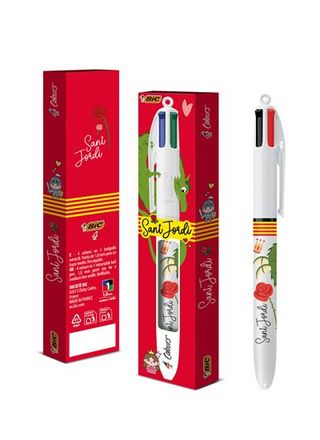Bolígrafo Bic 4 colores Sant Jordi 2026
