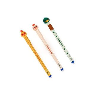 Mr Wonderful Set de 3 bolis borrables Bo Bo Granja Gallina, gallo y pato