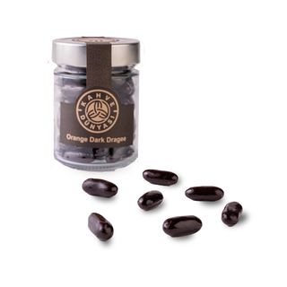 Драже Апельсинові Цукати В Чорному Шоколаді, Тубус Малий (60г)