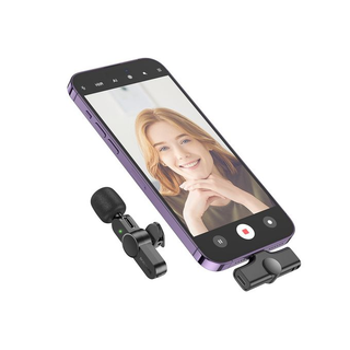 Microphone sans fil Lavalier Trophy Lightning  Durée d'enregistrement 6H Transmission sans fil 2.4G