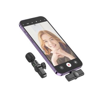 Microphone sans fil Lavalier Trophy Lightning  Durée d'enregistrement 6H Transmission sans fil 2.4G