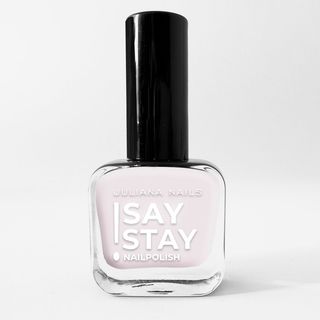 JULIANA NAILS SAY STAY! LAK BARELY BLUS.