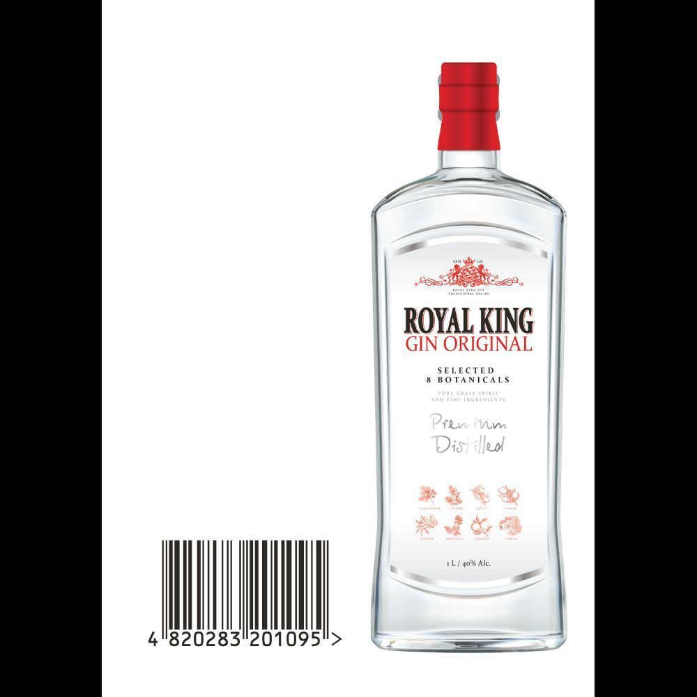 Royal King Premium Distilled Gin, 1L