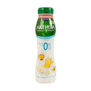 Біфідойогурт Активіа Персик-ананас-банан без цукру питний 0.5% 250 г