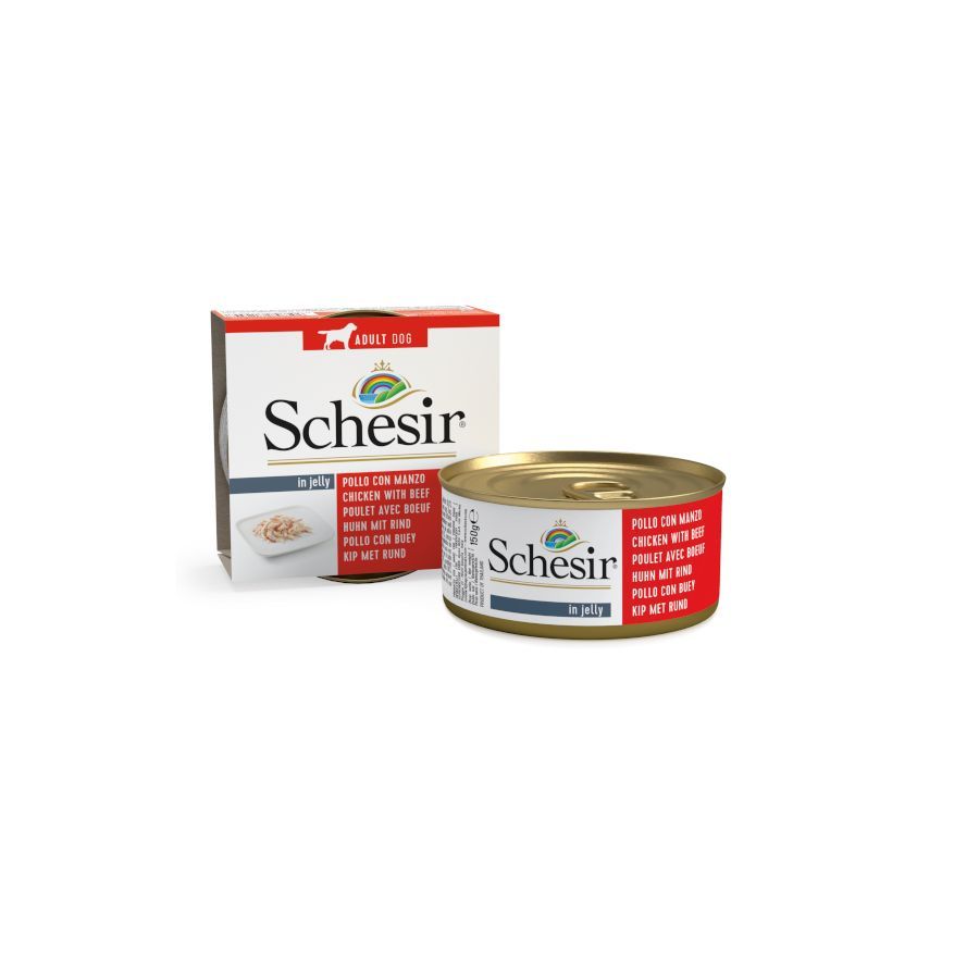 Schesir Adult Frango e Boi lata para cães - 150GR