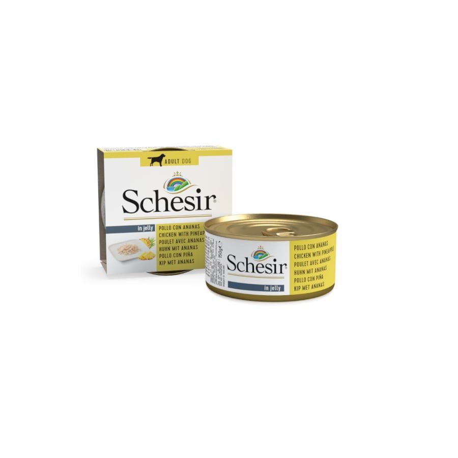 Schesir Adult Frango com Ananás lata para cães - 150GR