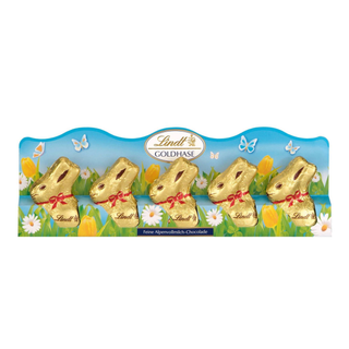 Lindt Mini Coelho Dourado Chocolate com Leite 5 x 10g.