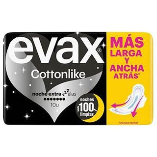 Pensos Higiénicos Cottonlike Noite Extra com Abas - Evax - 10 unidades