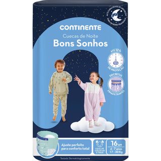 Fraldas Cueca Bons Sonhos 17-30 Kg 4-7 Anos Continente (emb. 16 un)