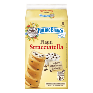Mulino Bianco Flauti Stracciatella Merenda Con 100% Latte Fresco Italiano 8 Pezzi 280G