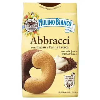 Mulino Bianco Abbracci Biscotti con Cacao e Panna Fresca 350g - 8076809579568
