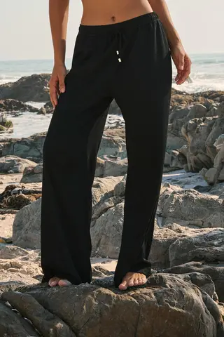 Kris B Pantalón Fluido Con Cintura Elástica Negro L