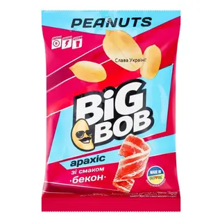 Арахіс Big Bob смажений солоний зі смаком бекону 120г