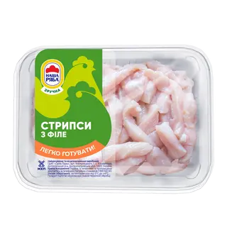 Стріпси Наша Ряба з курячого філе охолоджені 500 г