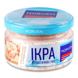 Ікра 160 г Norven атлантичних риб з креветкою в соусі ск/банка