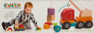 Іграшка дерев'яна Машинка авто-кран Cubika №13982
