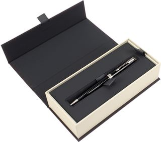 Ручка кульк. "Parker Sonnet" 17 Black Lacquer №86132 хром