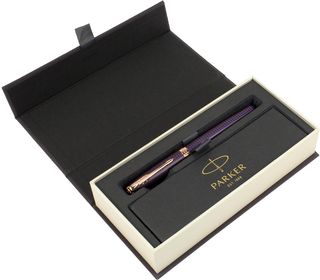 Ручка чорн. "Parker Sonnet" 17 Cisele Silver Purple Matrix №88011 рож. позол.
