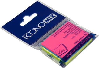 Блок/зам. липк. краєм 38х50мм 100арк. неон. мікс "Economix" №Е20957(12)