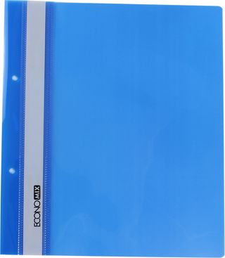 Папка-швидкозш. "Economix" №E31506-02 А5 з прозор.верхом,з перфор. синя(10)(400)