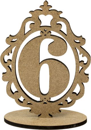 Номерки на стіл 15х11см "6" МДФ 5мм