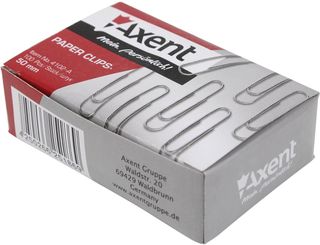 Скріпки "Axent" №4102 50мм (100шт) круг. нікель(20)(100)