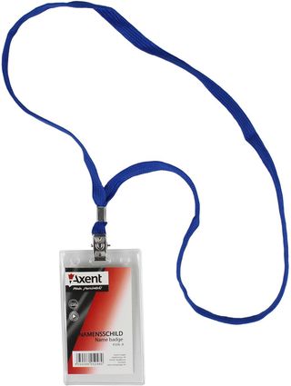 Бейдж "Axent" №4506 вертик. на шнурку, 55х85мм прозорий(12)(96)(120)(2400)