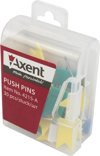 Кнопки "Axent" №4215 (30шт) "Прапорці" в пласт. контейнері(12)