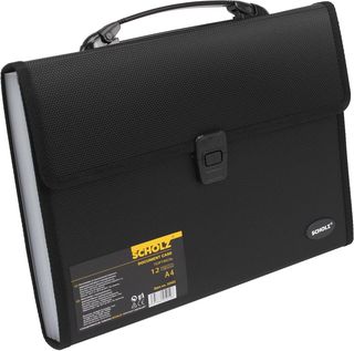 Портфель "Scholz" №10501 А4 12від.,з реєстрами (чорний)(1)(10)(40)